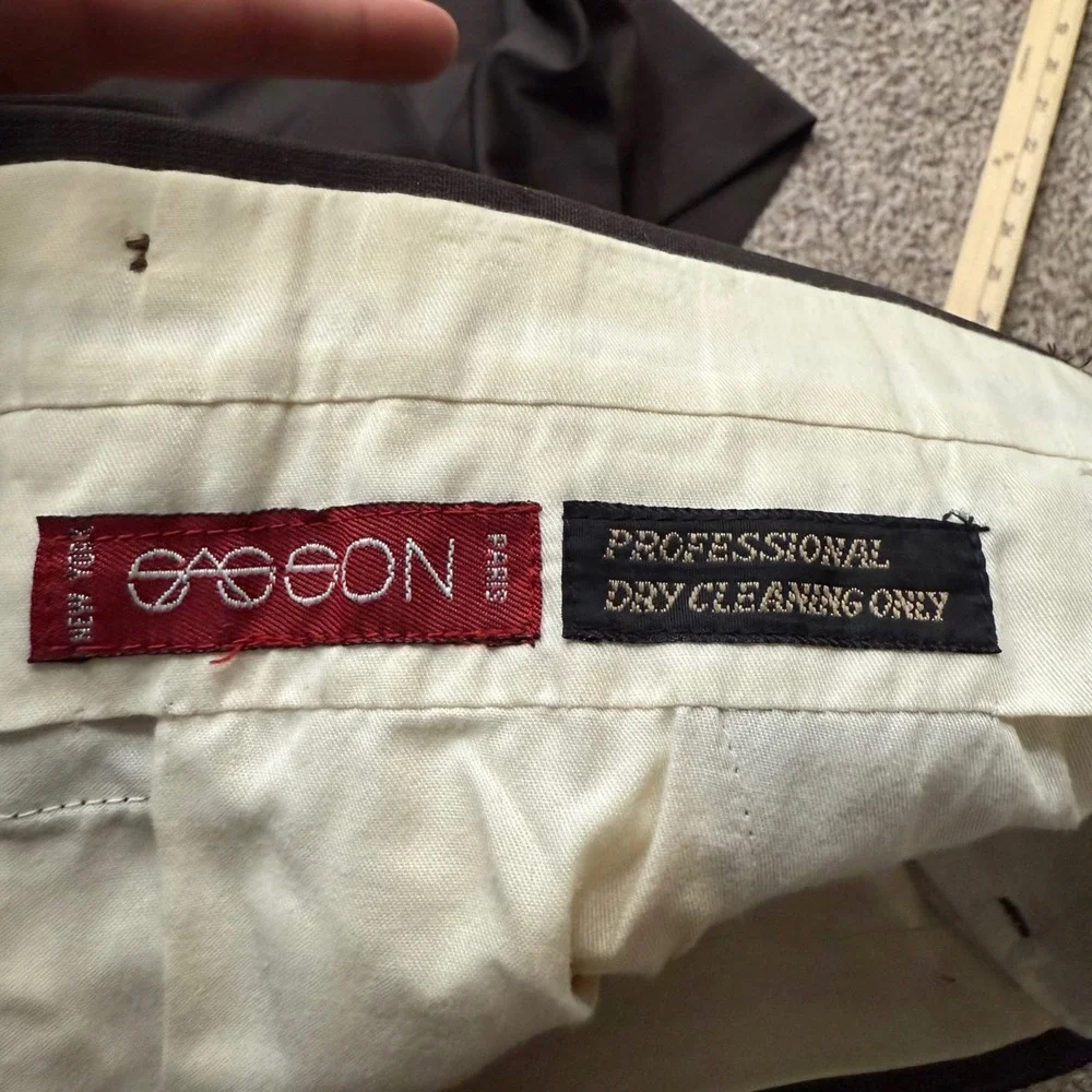 Sasson Paris Men's Dress Pants Brown Textured Office Career‎ Formal Sz 32x28